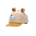 Berretto da baseball per neonati beige e giallo con orecchie di orso in peluche - Circa 46CM / Giallo