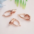 14K gold filled rose gold heart-shaped oval pearl clasps for DIY jewelry making - Oval Clasp Rose Gold