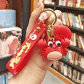 Cute red silicone crab keychain with Forever Rich wristband and golden metal clip - Red Crab (Wrist Strap)
