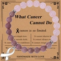 Pink crystal and rhodochrosite beaded cancer awareness bracelet with silver ribbon charm - Rhodochrosite and Rose Quartz Bracelet