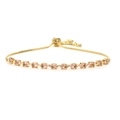 Elegant gold-plated rainbow bolo bracelet with pink marquise-cut zircon stones - Gold Pink Zirconia