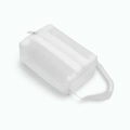 Close-up of white mesh mini pouch with breathable texture and zipper for small items - White