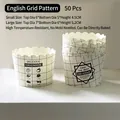 50pcs heat-resistant checkered muffin cups in small and large sizes for direct baking - English Grid