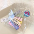 Set of matte Y2K star hair clips in pastel candy colors with elegant gift packaging - 10pcs Candy Color Square Clips