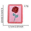 Detailed embroidery patch showing dimensions 6.5x5.1cm and rose flower texture - Style 27 (Rose Theme)