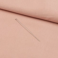 Macro view of silver flat head stainless steel jewelry pin on soft pink fabric - 0.6*16mm / Steel
