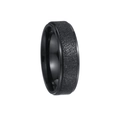 Minimalist 2mm black stainless steel ring with frosted texture and polished inner band - US 5 / 6mm / Black