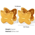 Minimalist 18K gold plated stainless steel butterfly hoop earrings in 14.7mm size - Butterfly Shape (EH577) / Gold