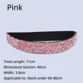 Rosa elastischer Hüftgürtel mit funkelnden Strasssteinen, Breite 3.8cm, Länge 71cm - Typ B Rosa