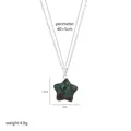 Detailed size chart of star-shaped natural stone necklace with dimensions and weight - Star Necklace (A2-03)