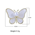 C2090-1 White MOP Pearl Butterfly