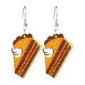 Sparkly glitter pumpkin pie dangle earrings with white cream for Thanksgiving - Pumpkin Pie