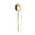 Polished golden stainless steel spoon, length 18cm and width 4.7cm for fine dining - Gold (Round Spoon)