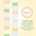Nastro adesivo floreale Hiyori Field, carta sintetica opaca per scrapbooking, 30mmx2m - Campo Soleggiato