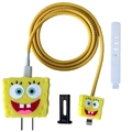 Yellow SpongeBob theme 5-piece charger protector set for Apple 18W/20W power adapter - SpongeBob / Five-Piece Set