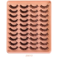 20 pairs of dense Russian volume D-curl faux fiber eyelashes in a natural black finish - Style 20013 (20 Pairs)