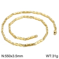 Golden stainless steel twisted rope chain necklace measuring 550x3.5mm with lobster clasp - Gold Necklace 550x3.5mm(KN198572-Z)