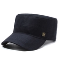 Dark blue cadet cap for men with a metallic side logo and durable twill fabric finish - Adjustable / Navy Blue
