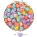Colorful 17mm acrylic heart beads with transparent outer layer and vibrant inner core - Mixed Colors Heart Beads 17x13mm (20pcs)