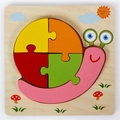 Colorful snail 3D wooden puzzle for kids with bright multi-colored pieces for early learning - Snail with Buckle