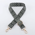 Verstellbarer Schultergurt mit schwarz-weißem Chevron-Muster und Goldbeschlägen - Leichtgold-Schnalle / Breite 3.8CM / Cyan