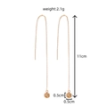Rose gold tassel drop earrings with geometric hollow squares and shiny cubic zirconia - NE1053 Polygon Magic Cube