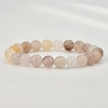 Elegantes Naturstein-Perlenarmband in zarten Rosa- und Violetttönen für Damen - 8mm