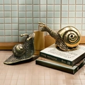 Set di statuette a lumaca in ottone massiccio vintage per decorazione scrivania - Stile Lumaca Realistico