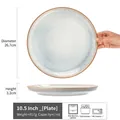 Light blue gradient 10.5-inch round ceramic steak plate with brown rim and 26.7cm diameter - Guanxing - Kiln Blue Large Plate 10.5 Inch (Minor Flaws)
