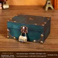 Emerald green vintage wooden jewelry box with a 3-digit retro combination lock - Emerald Block - Combination Lock