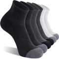 Six pairs of non-slip cushioned sports socks in black, white, and grey color options - Ankle Socks / Multicolor