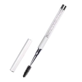 Eyelash spoolie brush with white handle and clear acrylic tube filled with rhinestones - White