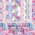 Hydrangea Love 6-inch scrapbooking paper pad with 12 purple and blue floral designs - R2306 24 Sheets