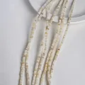 Natural mother of pearl shell disk beads in cream white for DIY jewelry making - 4mm / Natural