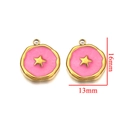 Pendentifs étoile en émail rose de 13x16mm pour la création de boucles et bijoux DIY - Type B Étoile Rose Rouge