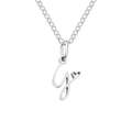 Elegant silver stainless steel necklace featuring a cursive letter G and heart pendant - Letter G (G-Silver) / Steel Color