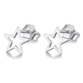 Orecchini a lobo a stella cava in argento sterling S925 finitura argento classico - Argento