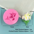 Pink iris flower silicone cake mold with 7.2cm diameter and finished flower dimensions - 3516 Iris / Pink