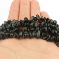 Polished natural black agate irregular crushed stone beads for DIY jewelry making - Black Agate Chips