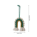 Rainbow Christmas tree ornament in white, green, and gold yarn with tassel, 13x5cm size - US 1