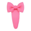 Detalle de la pinza para el pelo con lazo de cinta de grosgrain rosa y clip BB forrado - rosa fuerte