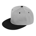 Cappellino hip hop bicolore con visiera piatta, corona grigia e dettagli neri - Adulto (55-60cm) / Tesa nera con parte superiore grigia