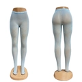 Détail de collants bleu clair à motif losanges avec taille haute et texture résille - Taille Unique (45-75kg) / Bleu Ciel