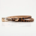 Cintura sottile da donna leopardata con fibbia in lega dorata lucida alla moda - Leopardo Cammello