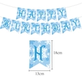 Striscione di compleanno fiocco di neve blu con dimensioni bandiera 13x18cm - Striscione Happy Birthday / 13x18cm