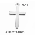 Silver stainless steel cross pendant 21mm x 12mm for DIY jewelry making and charms - Steel Color Cross 5#
