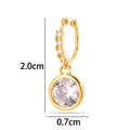 Gold wing sunflower nose clip with cubic zirconia and 2.0cm height dimension - Round Style (2625-1#) / Gold