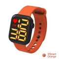 Dynamic orange LED sports watch with breathable silicone strap and square digital display - Active Orange (Yellow LED)