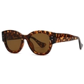 Retro oval tortoiseshell sunglasses with brown lenses for a modern street style look - Vintage Hawksbill Frame with Tea Lens (C5)