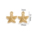 Golden starfish pendant charm in stainless steel with 21.5mm x 19mm dimensions - Gold Starfish-559